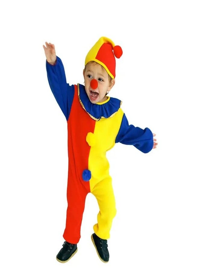 FANY Joker Dress For Kids| Costume with Cap and Nose| Multicolor| 2-8 years kids (5-6 years) - Image 1